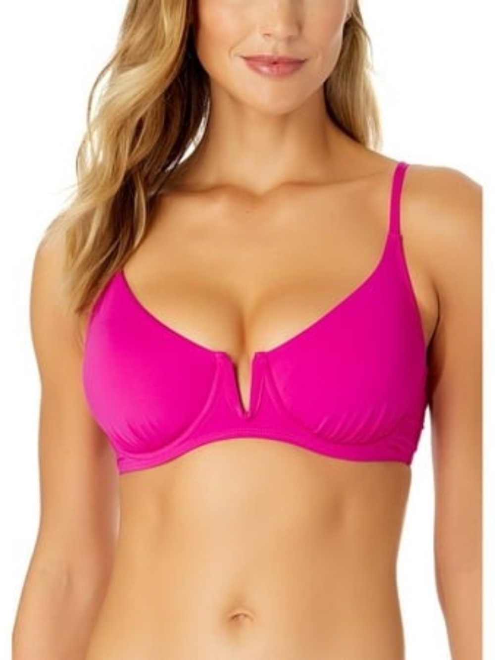 Anne Cole Womens V Wire Elongated Underwire Top